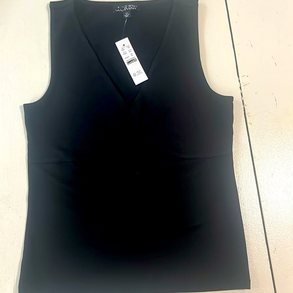 NWT J. Crew Stretch cotton-blend V-neck top - Picture 3 of 7